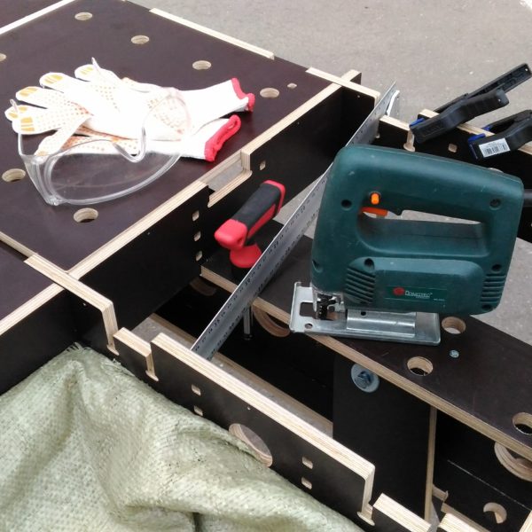 Верстак складной 2400х1200 со столешницей | Складные верстаки Unistol.ru